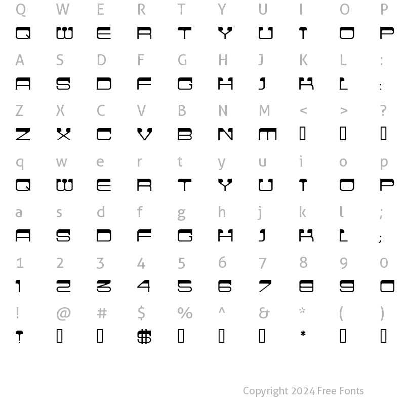 Character Map of Cinema MF Regular