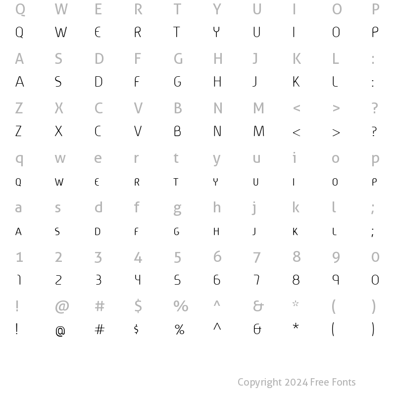 Character Map of Cineplex LT RegularSC Regular