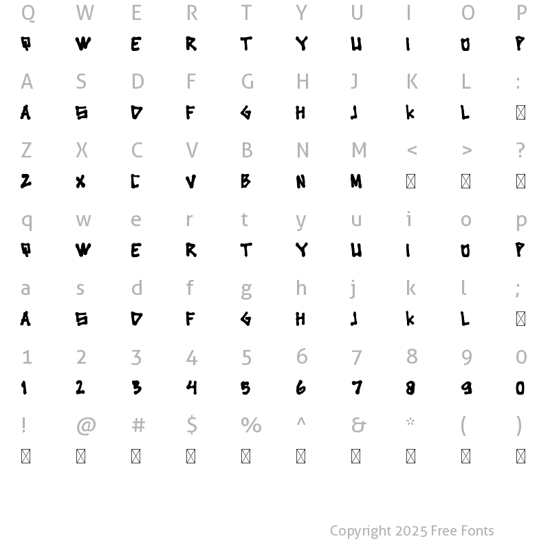 Character Map of Cingire Regular