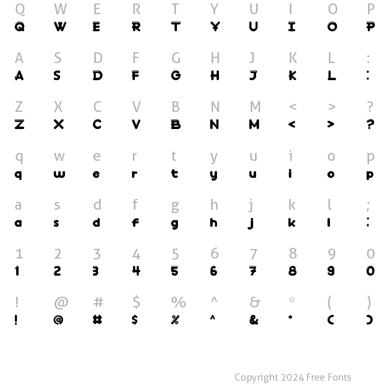 Character Map of Cingock Std Bubble Cingock Std Bubble