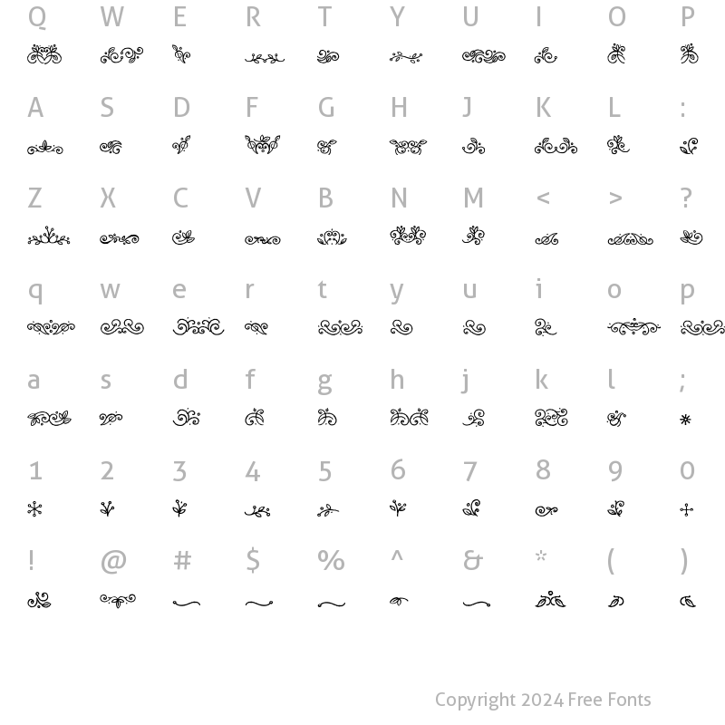 Character Map of Cinnamon Sprinkles Regular