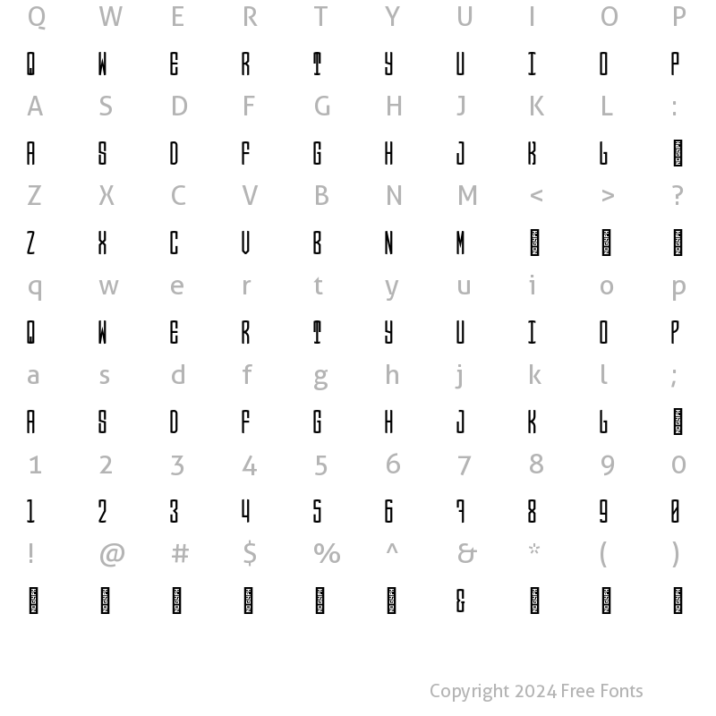 Character Map of Circle Monogramm Middle