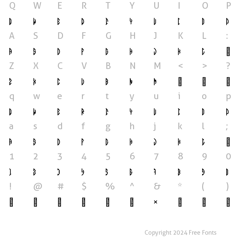 Character Map of Circle Monogramm Right