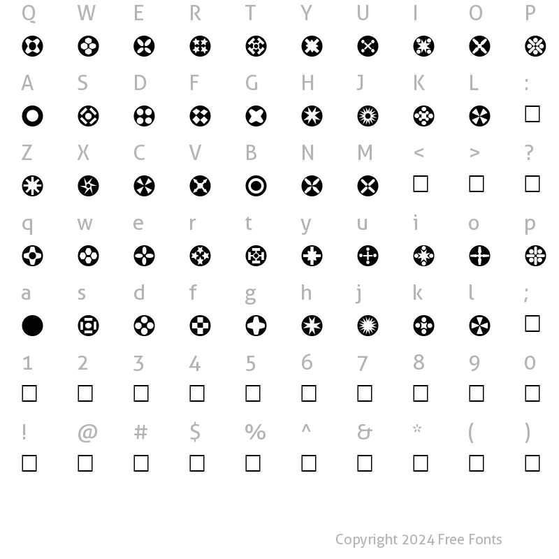 Character Map of Circle Things Normal