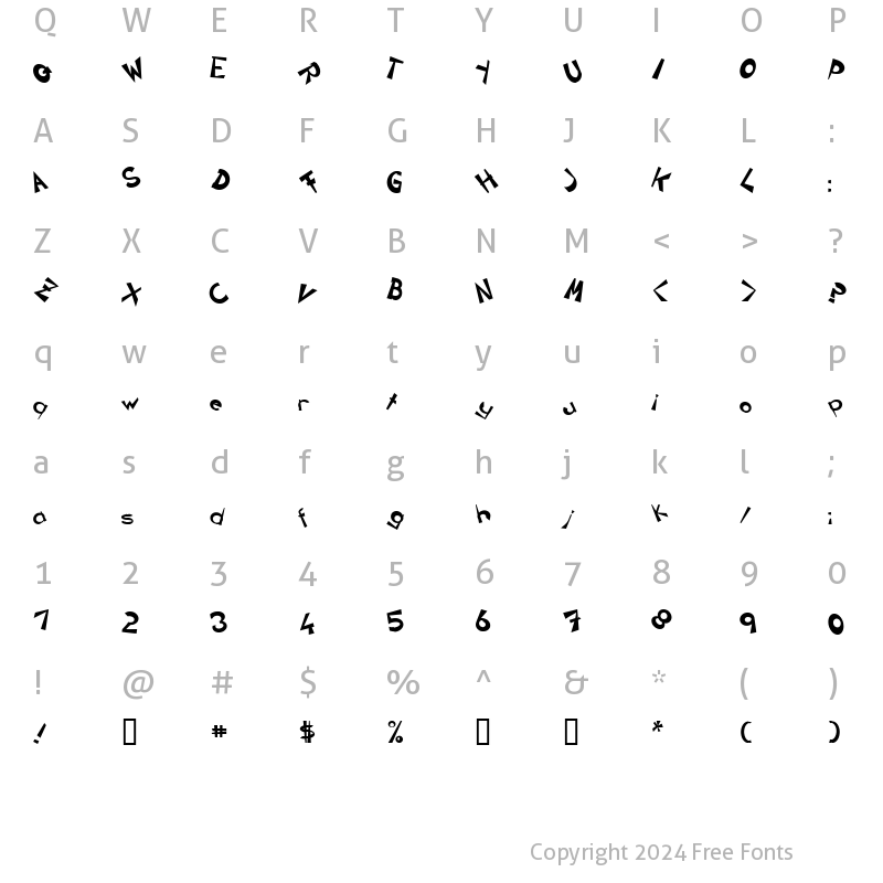 Character Map of CIRCLINEcrazyjumped Bold