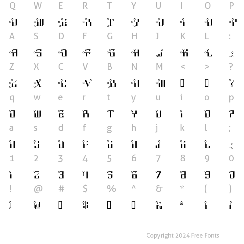 Character Map of CircuitBoredNF Regular