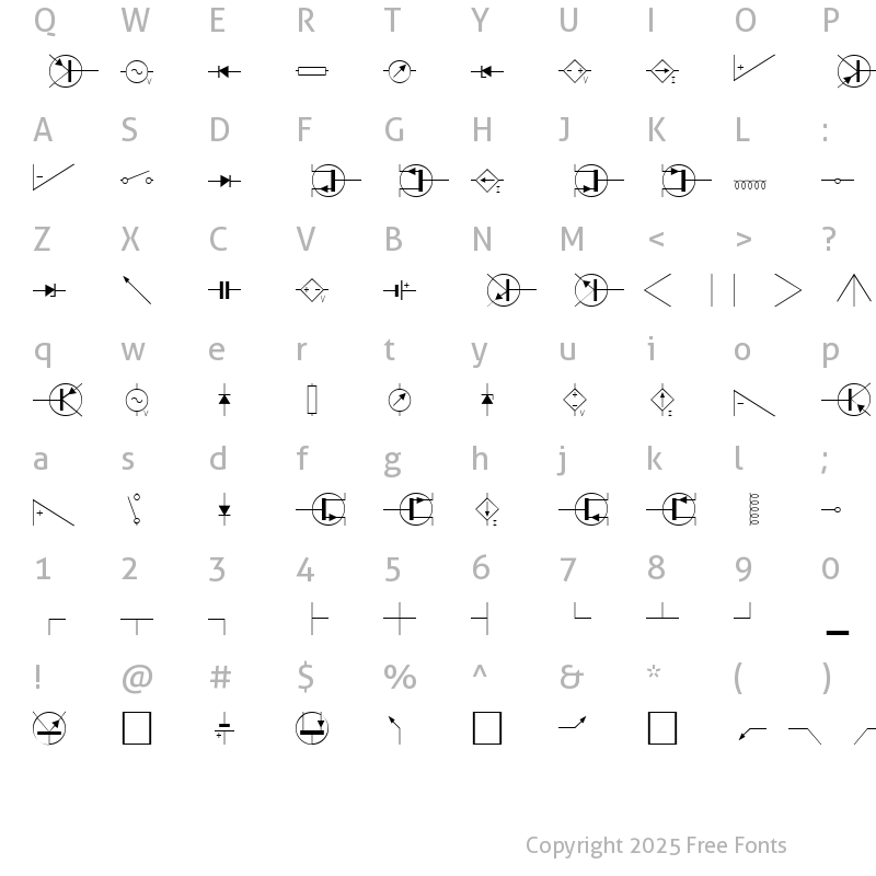 Character Map of Circuits Plain