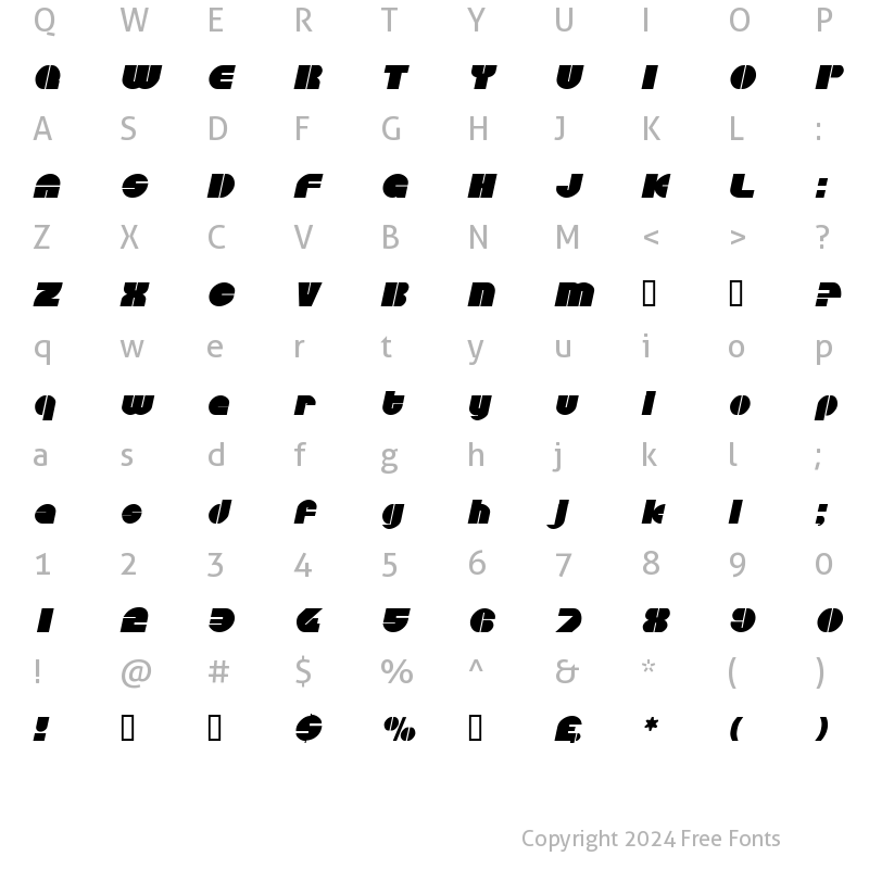 Character Map of CircularSaw Oblique