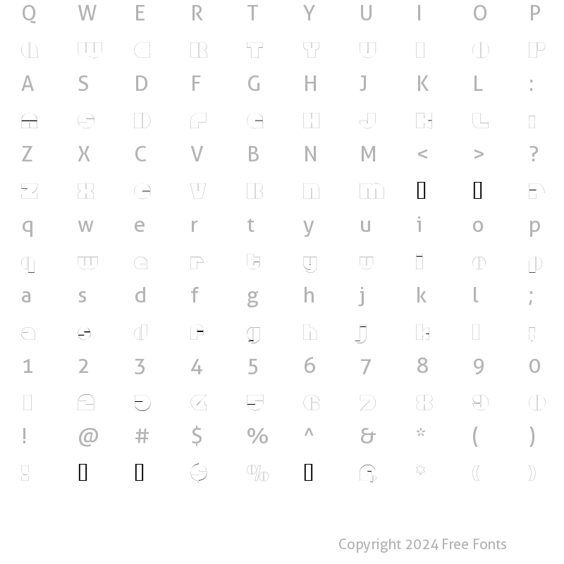 Character Map of CircularSawOutline Regular