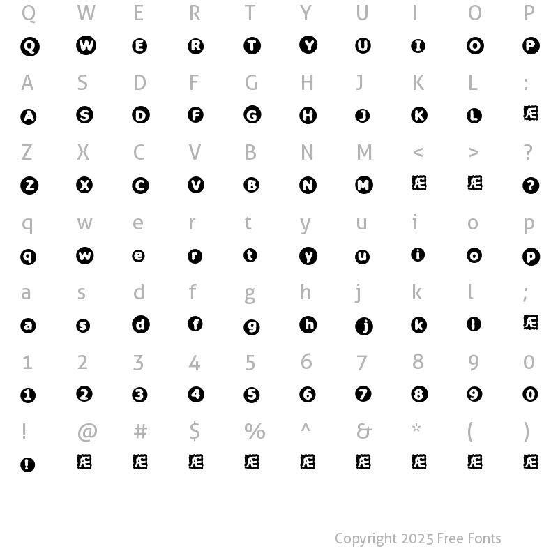 Character Map of Circulate (BRK) Regular