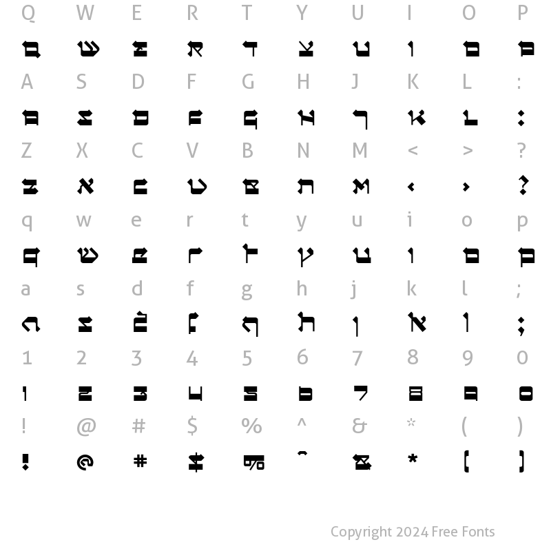 Character Map of Circumcision Bold