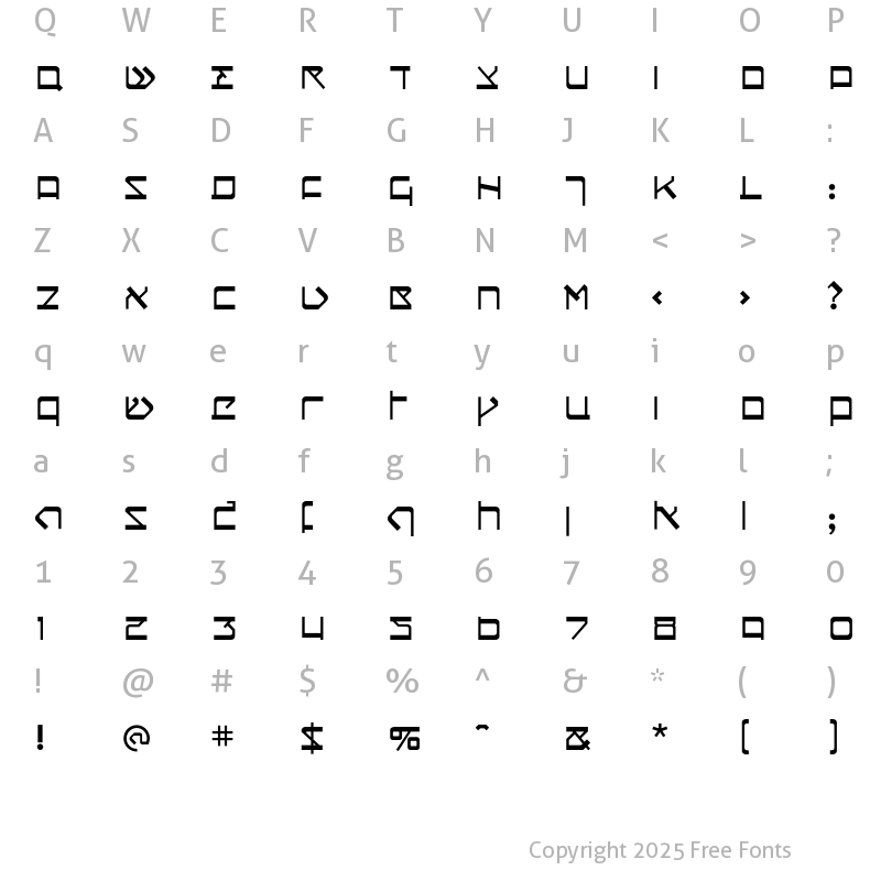 Character Map of Circumcision Sans Regular