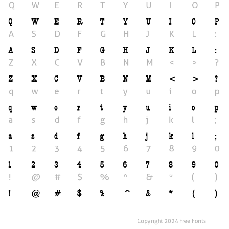 Character Map of Circus Bold