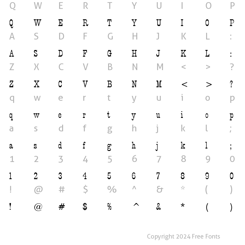 Character Map of Circus Normal