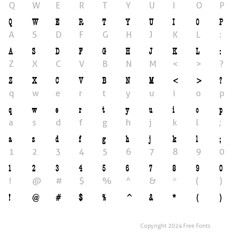 Character Map of Circus Thin Bold