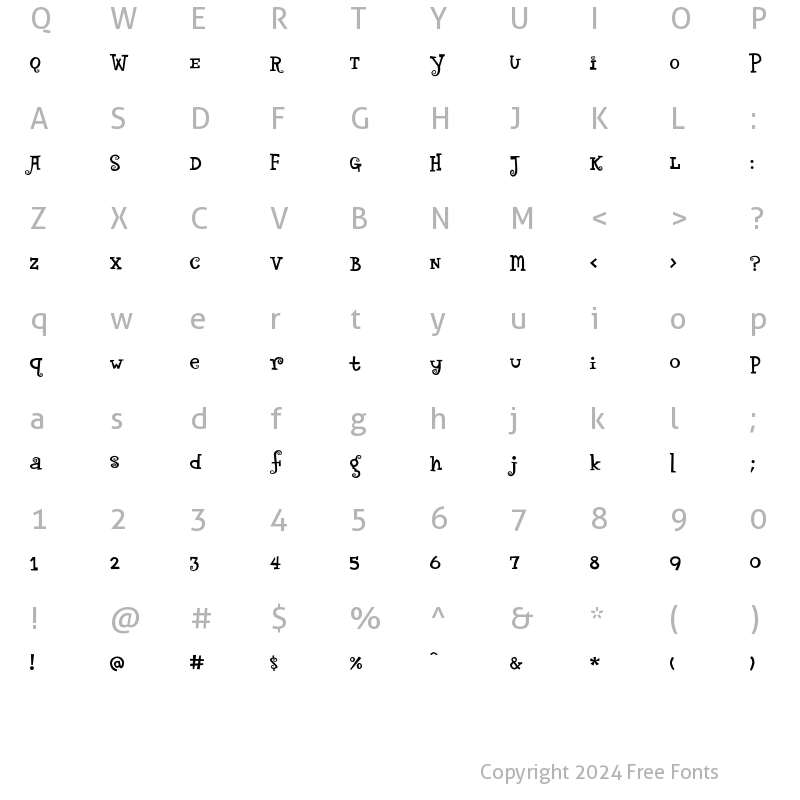 Character Map of CircusDog Regular