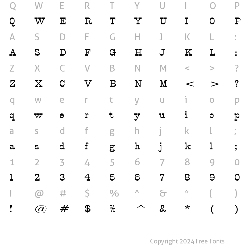 Character Map of CircusExtended Regular