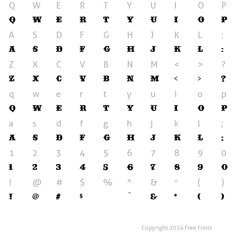 Character Map of Circustime Regular