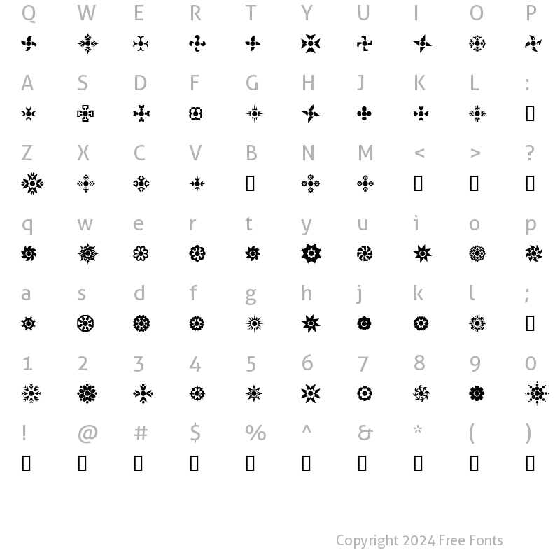 Character Map of Cirkledingz Regular