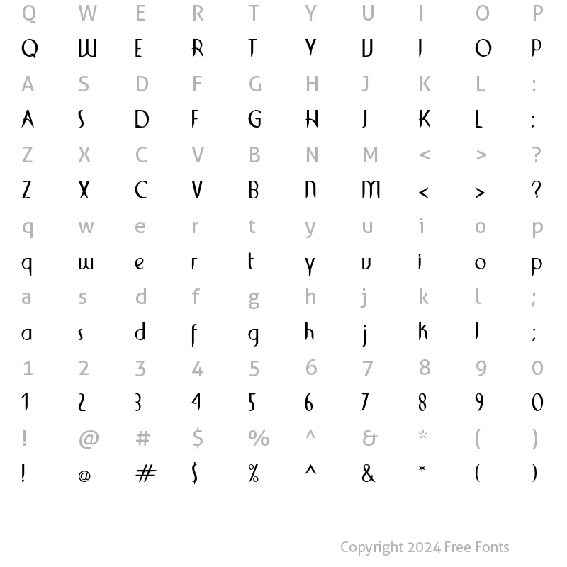 Character Map of Cirrus Regular