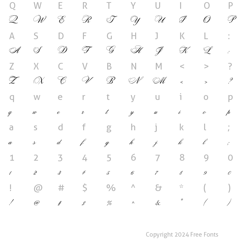 Character Map of Citadel Script Std Regular