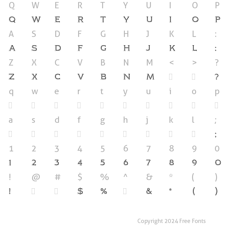 Character Map of Citation Plain Regular