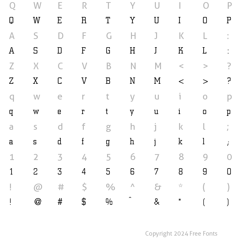 Character Map of CitonLightDB Normal