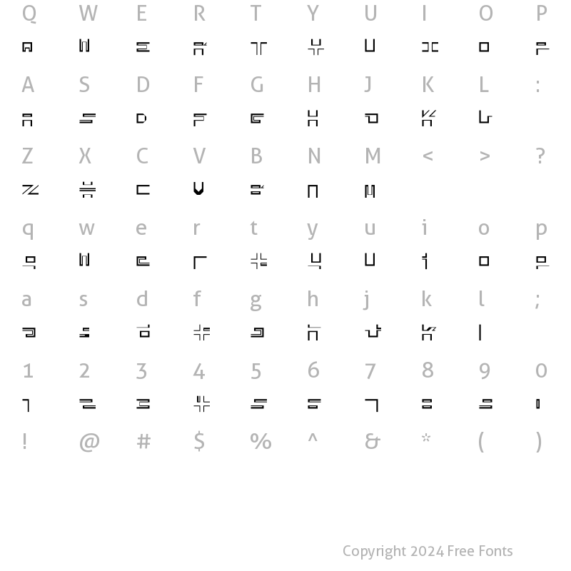 Character Map of City Habitation Regular