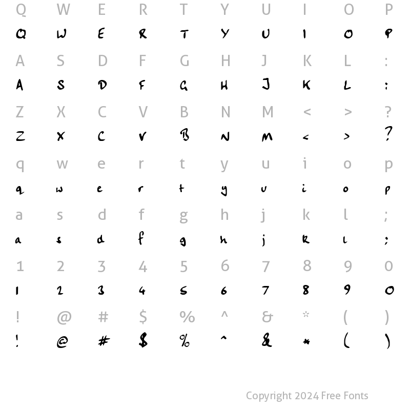 Character Map of CityArtScriptSSK Regular