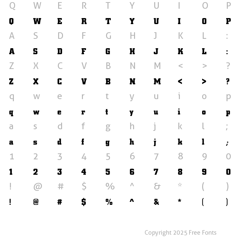 Character Map of CityDBol Regular