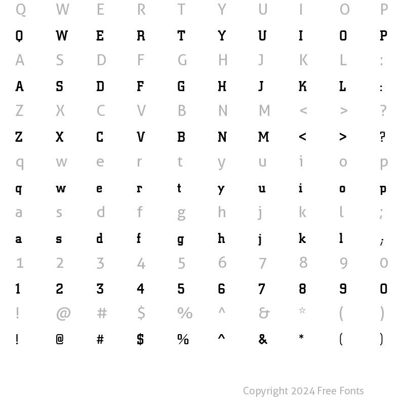 Character Map of CityDEEMed Regular