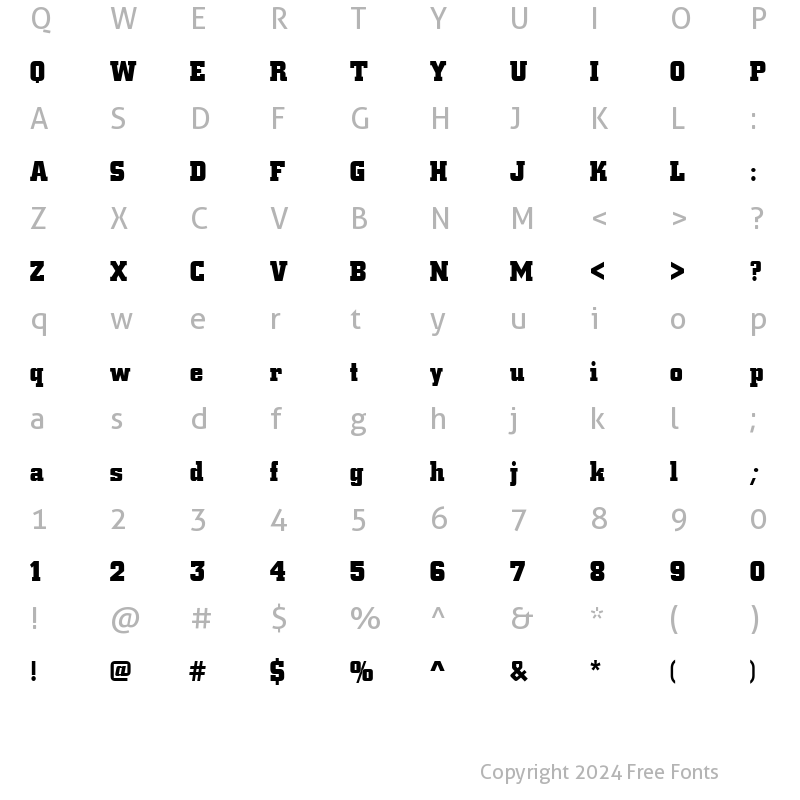 Character Map of CityPBol Regular