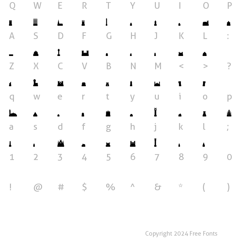 Character Map of Cityscape Regular