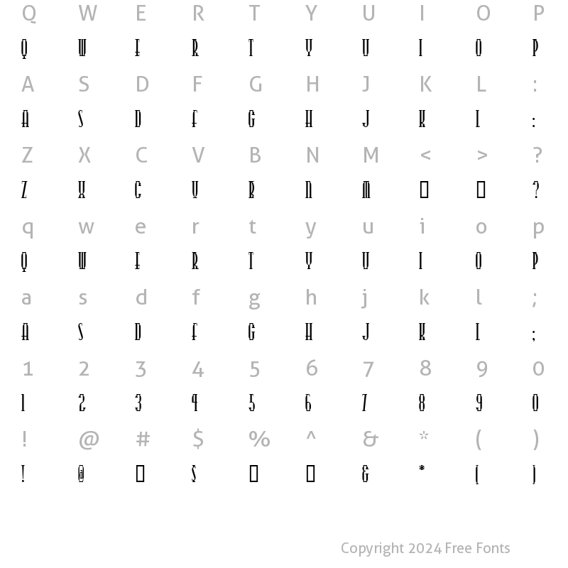 Character Map of CitySlicker Regular