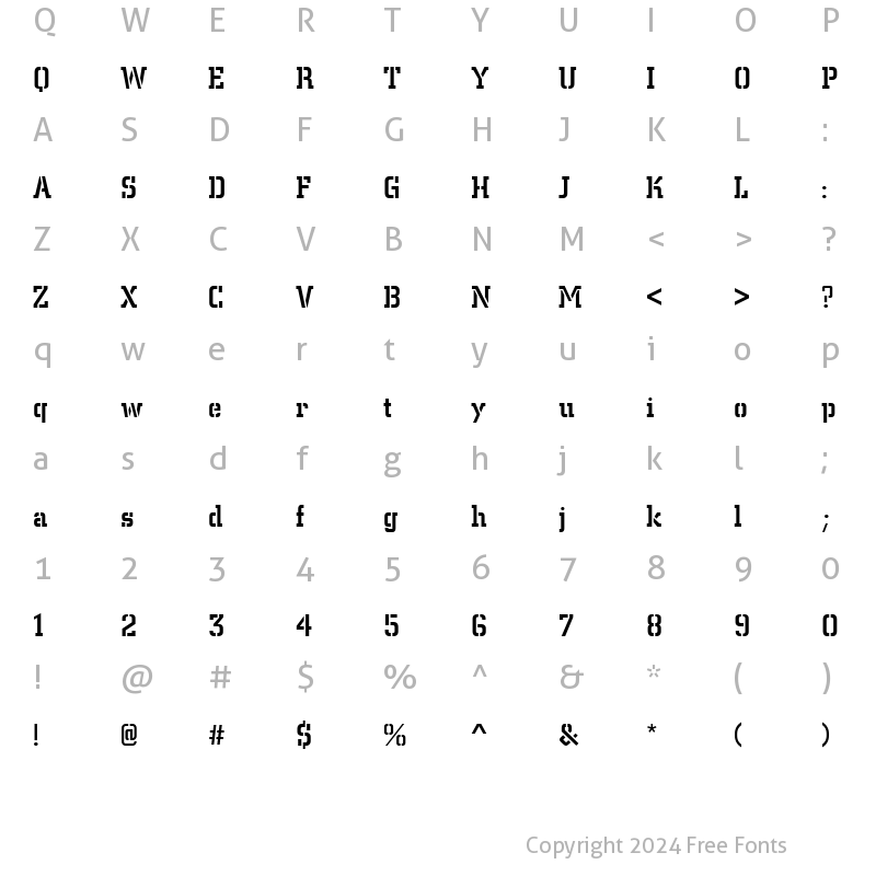 Character Map of CitySteDMed Regular