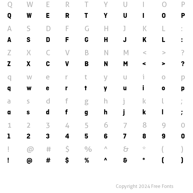 Character Map of Ciutadella Bold