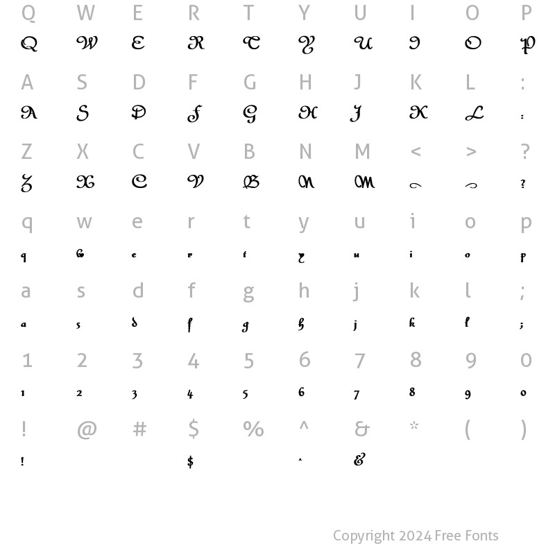 Character Map of Civitype Bold Bold