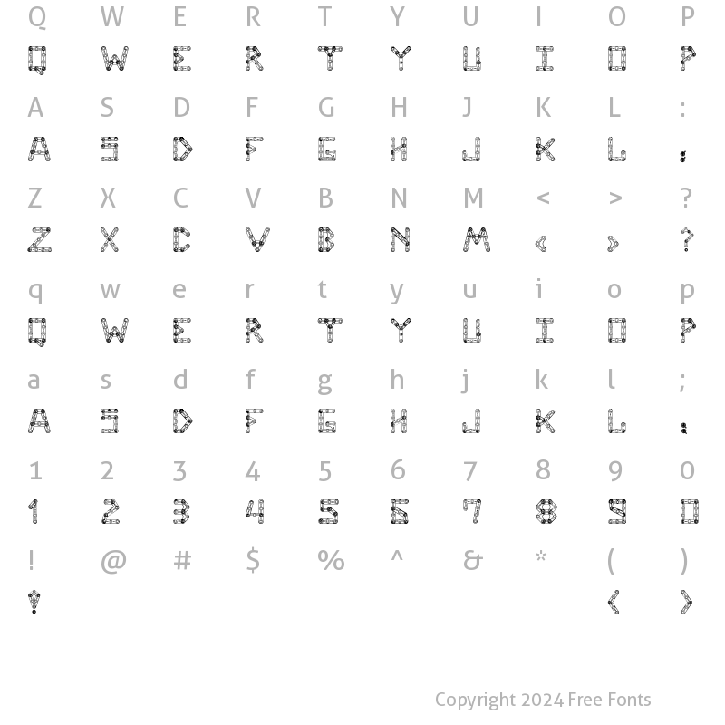 Character Map of CJMeccanector Regular