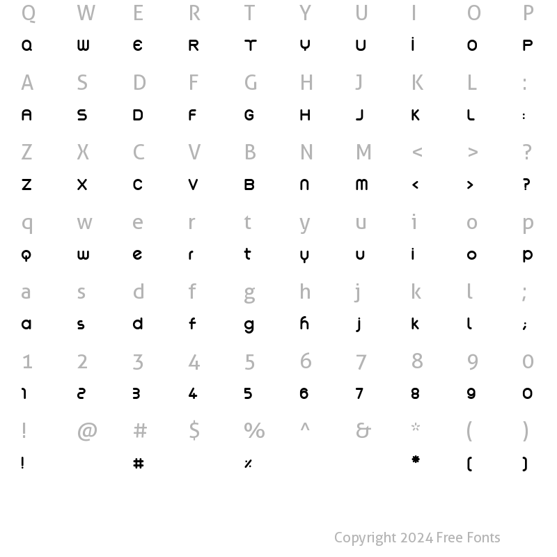 Character Map of cjust Medium