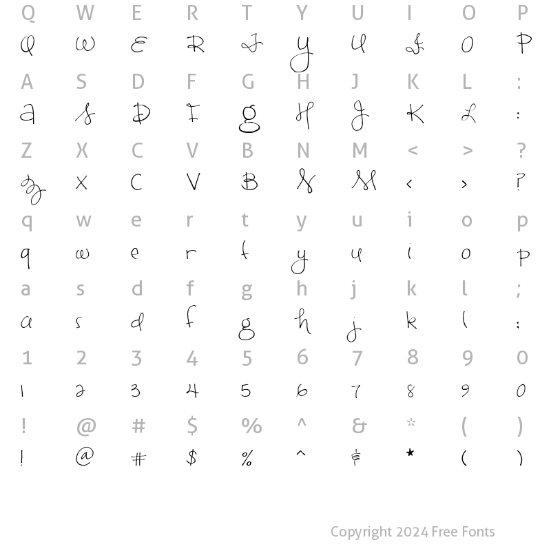 Character Map of CK Alayna Regular