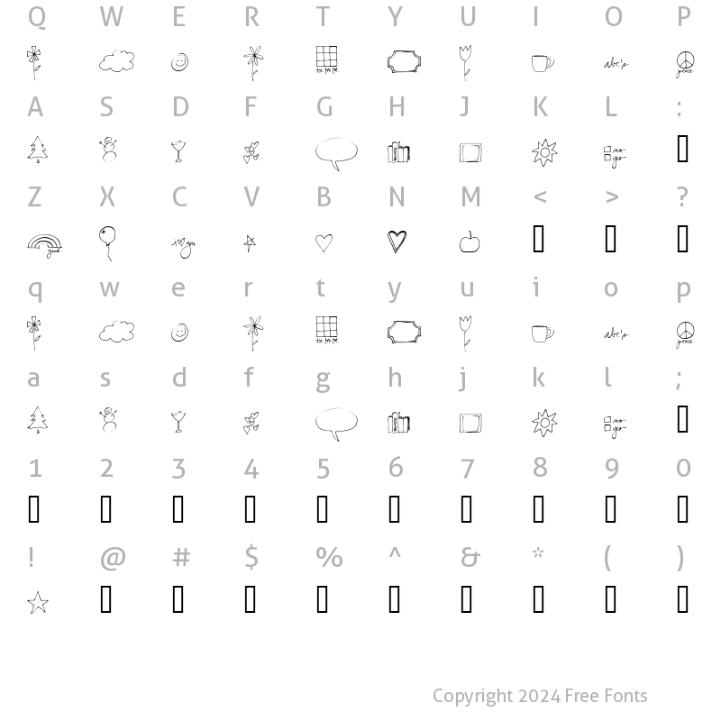 Character Map of CK Ali Doodle Regular