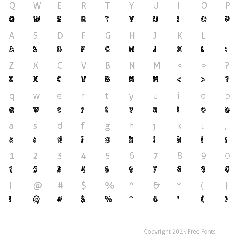 Character Map of CK Alpha Swirl Regular