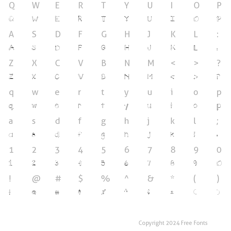 Character Map of CK Arrows Regular