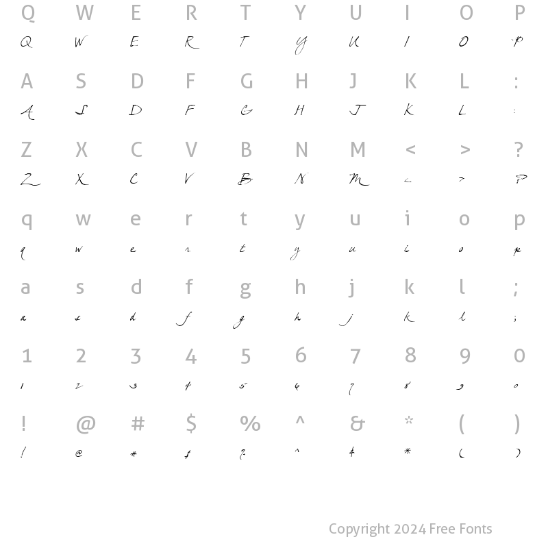 Character Map of CK Bella Regular