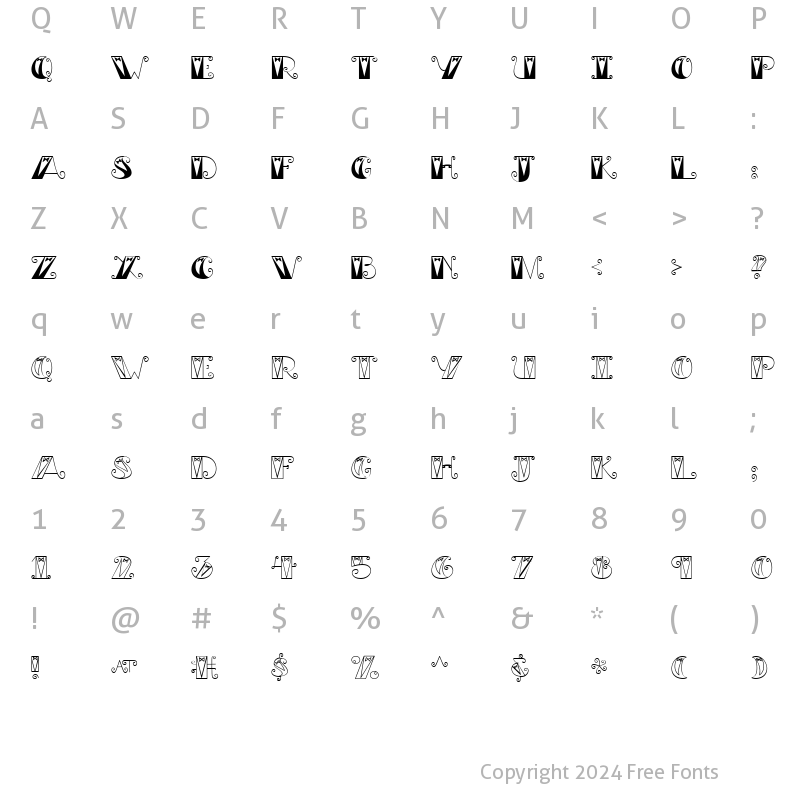 Character Map of CK Black Tie Regular