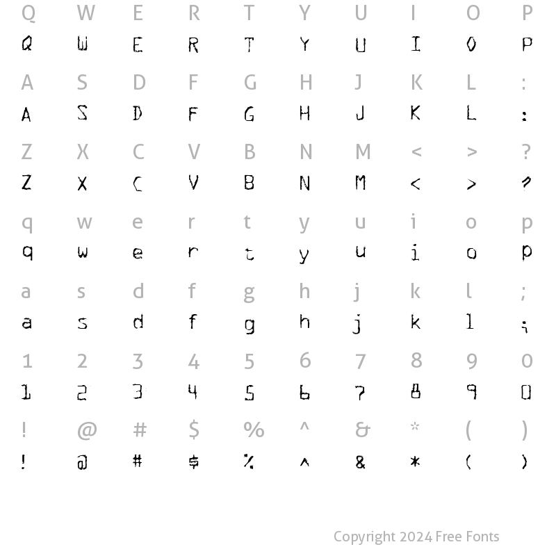 Character Map of CK Carbon Copy Regular