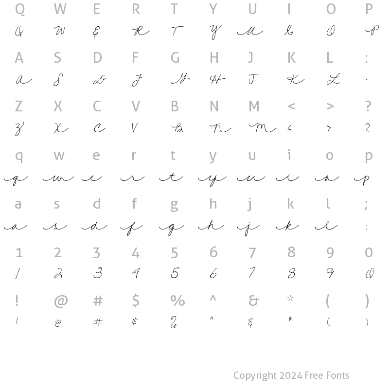 Character Map of CK Carolyn Regular