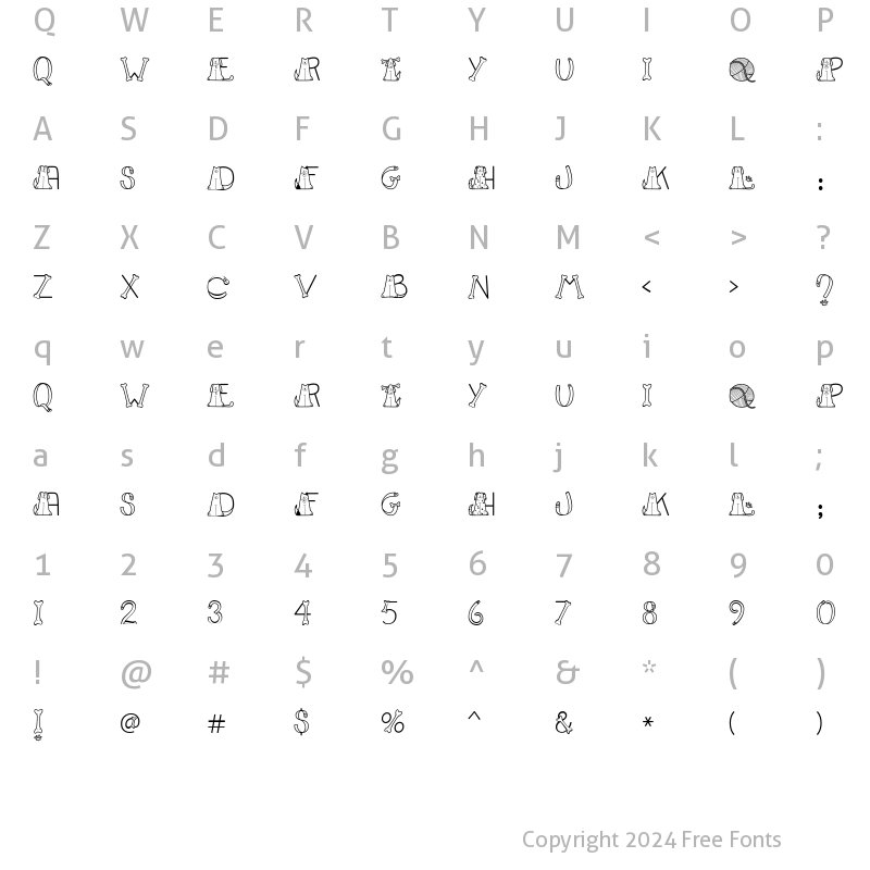 Character Map of CK Cats & Dogs Regular