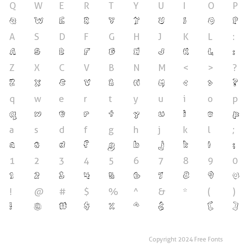 Character Map of CK Choppy Block Regular