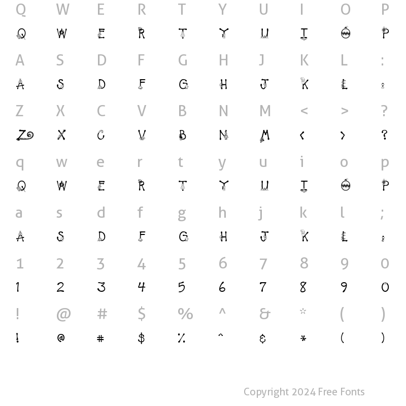 Character Map of CK Christmas Memories Regular